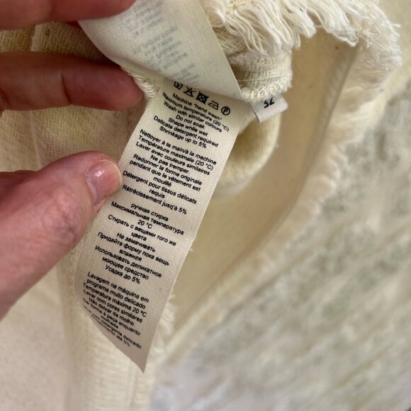 By Malene Birger sweater ivory cream gold buttons cowl neck EU32 - Picture 5 of 9